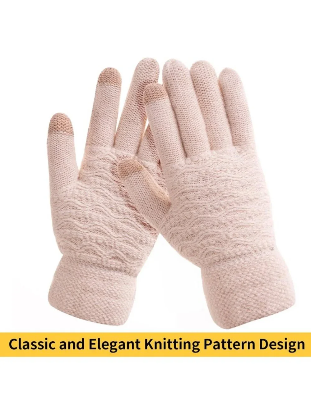 Cozy Thermal Cable Knit Touch Screen Gloves for Women - Fleece Lined, Warm